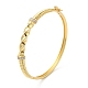 Brass Twist Rope Hinged Bangle with Cubic Zirconia for Women(BJEW-K229-02G)-3