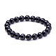 Natural Blacke Agate Round Beads Stretch Bracelets(BJEW-N301-8mm-01)-1