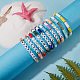 10 pcs 10 style encourager mot polymère argile heishi surfeur bracelets extensibles sertis de coeur(BJEW-SW00041)-4