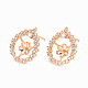 Brass Micro Pave Clear Cubic Zirconia Earring Findings(KK-T062-214G-NF)-1