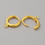 Brass Hoop Earring Findings, Ring, with Horizontal Loops, Golden, 16.5x13.5x2mm, Hole: 1.8mm, Pin: 1mm(FIND-WH0110-802C-G)