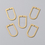 Brass Pendants, Arch Charm, Raw(Unplated), 20x12x0.8mm, Hole: 1.2mm(KK-WH0062-65A-C)