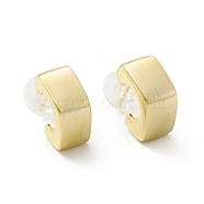 Alloy Chunky Square Stud Earrings with 925 Sterling Silver Pins, Half Hoop Earrings for Women, Golden, 15x16x8mm, Pin: 0.7mm(EJEW-G310-03G)
