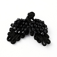 Handmade Chinese Frogs Knots Buttons Sets, Polyester Button with Acrylic Beads, Black, 68x20.5x6.5mm(AJEW-WH0258-262)