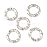 Hammered 304 Stainless Steel Linking Rings, Round Ring, Stainless Steel Color, 24.5x3.5mm, Inner Diameter: 15.5mm(STAS-G244-35A-P)