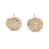Flat Round Alloy Studs Earrings for Women, with 304 Stainless Steel Pins, Light Gold, 8~9mm(EJEW-H309-08KCG)