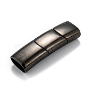 316 Surgical Stainless Steel Magnetic Clasps with Glue-in Ends, Rectangle, Gunmetal, 44x14x8mm, Hole: 6x12mm(STAS-F269-04B)