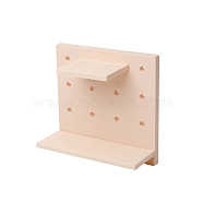 Plastic Pegboard Wall Mount Dispaly, Storage Rack Board, Wall Mount Storage Shelf, for Living Room Kitchen Bathroom Wardrobe, Square, Bisque, 220x220mm(PAAG-PW0010-006G)