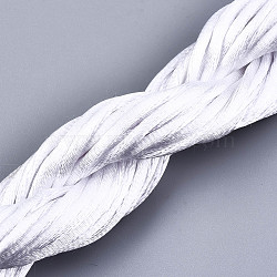 Polyester Thread, White, 2mm, about 10m/bundle(X-OCOR-S124-01)