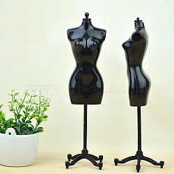 Plastic Mannequin Model Clothing Support, Torso Display, Doll Skirt Display Rack for Doll DIY Making Accessories, Black, 220mm(DOLL-PW0002-075C-01)