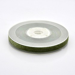 Polyester Velvet Ribbon for Gift Packing and Festival Decoration, Olive, 3/8 inch(10mm), about 50yards/roll(45.72m/roll)(SRIB-M001-10mm-570)