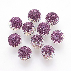 Austrian Crystal Beads, Pave Ball Beads, with Polymer Clay inside, Round, 501_Ruby, 12mm, Hole: 1mm(SWARJ-J033-12mm-B02)