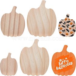 12Pcs 3 Style Halloween Theme Unfinished Wood Decorative Supplies, Pumpkin-shaped, Navajo White, 49.5~98x37.5~100x17mm, 4pcs/style(DIY-OC0004-14)