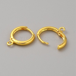 Brass Hoop Earring Findings, Ring, with Horizontal Loops, Golden, 16.5x13.5x2mm, Hole: 1.8mm, Pin: 1mm(FIND-WH0110-802C-G)
