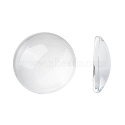Transparent Glass Cabochons, Half Round/Dome, Clear, 18x5mm(X-GGLA-R026-18mm)