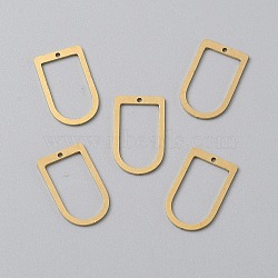 Brass Pendants, Arch Charm, Raw(Unplated), 20x12x0.8mm, Hole: 1.2mm(KK-WH0062-65A-C)