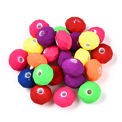 Spray Painted Acrylic Beads, Faceted, Rondelle, Mixed Color, 10x7mm, Hole: 2mm, about 1350pcs/500g(ACRP-N003-05)