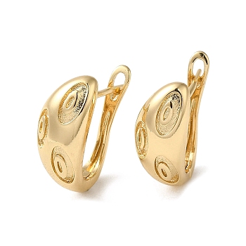 Brass Hoop Earring, Light Gold, 19x8mm