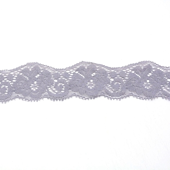 Lace Trim, Polyester Ribbon for Jewelry Making, Gray, 1-3/8 inch(35mm)