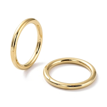 Ion Plating(IP) 304 Stainless Steel Polishing Plain Band Rings, Real 18K Gold Plated, US Size 7 1/4(17.5mm), Wide: 2.5mm