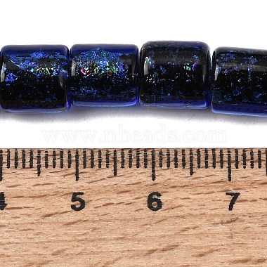 手作りの二色性箔ガラスビーズストランド(DICH-U001-09F)-8