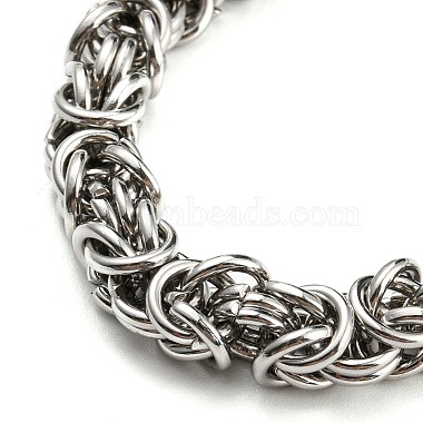 304 Stainless Steel Byzantine Chain Necklaces with 316L Surgical Stainless Steel  Sheep Clasps(NJEW-D046-05AS)-3