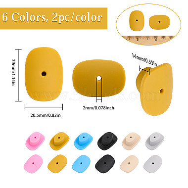 12Pcs 6 Colors Food Grade Eco-Friendly Silicone Beads(SIL-CA0002-23)-2