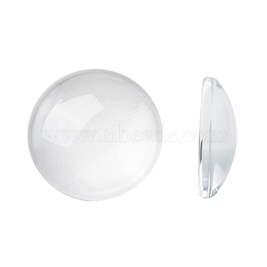 18mm Clear Flat Round Glass Cabochons