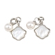 Brass & Natural White Shell Pendants(KK-CBA6A75-46P)-1