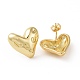 Brass Heart Stud Earrings for Women(EJEW-C008-27G)-2