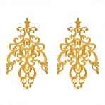 Computerized Embroidery Cloth Iron On Patches, Costume Accessories, Appliques, Flower, Goldenrod, 27x18cm(DIY-NB0001-20)
