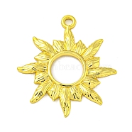 304 Stainless Steel Pendants, Sun Charm, Real 18K Gold Plated, 28x23x1.5mm, Hole: 1.8mm(STAS-Z085-14G)