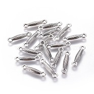 Tibetan Style Bar Links/Connectors, Lead Free and Cadmium Free, Antique Silver, 18x3.5x3mm, Hole: 2mm(LF9895Y-NF)