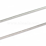 3.28 Feet 304 Stainless Steel Snake Chains, Soldered, Stainless Steel Color, 0.9mm(X-CHS-L001-163-0.9mm)