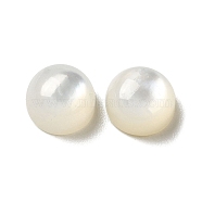 Natural White Shell Cabochons, Half Round/Dome, WhiteSmoke, 6x3.5mm(SSHEL-M022-01A)