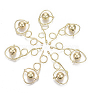 Alloy Pendants, with CCB Plastic, Gold, Light Gold, 47~48x21x10mm, Hole: 1.6mm(PALLOY-T077-13)