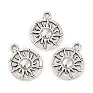 Tibetan Style Alloy Pendants, Sun, Antique Silver, 19x15.5x1.8mm, Hole: 1.8mm, about 952pcs/1000g(PALLOY-R143-21AS)