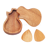 Wooden Box, for Guitar Pick, Guitar Shaped, BurlyWood, 6.5x4.5cm(CON-WH0085-33)