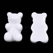 Resin Cabochons, Imitation Jelly, Bear, White, 18.5x11x7mm(CRES-S303-22-A02)