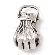 304 Stainless Steel Pendants, Fist, Antique Silver, 30x16x12mm, Hole: 10x5.5mm(STAS-M299-15AS)