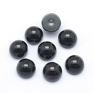 Natural Black Agate Cabochons, Half Round, 6x3~3.5mm(G-P393-R02-6mm)