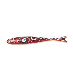 304 Stainless Steel Enamel Big Pendants, Ion Plating(IP), Golden, Fish Charms, 65x8x4mm, Hole: 2mm(SA-CBA800D-02C-G)