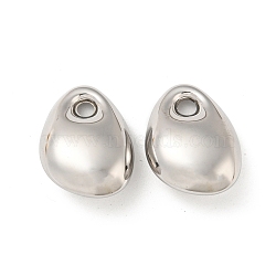 304 Stainless Steel Pendants, Teardrop Charm, Stainless Steel Color, 23x17x9mm, Hole: 3mm(STAS-L022-199P)