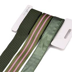 9 Yards 3 Styles Polyester Ribbon, for DIY Handmade Craft, Hair Bowknots and Gift Decoration, Avocado Green Color Palette, Dark Olive Green, 1~1-1/8 inch(25~28mm), about 3 yards/style(SRIB-A014-D03)