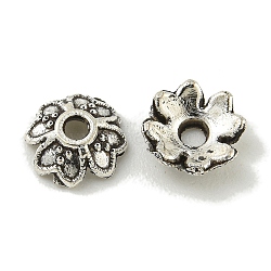 Tibetan Style Alloy Bead Caps, Lead Free & Cadmium Free, Antique Silver, 5.5x2mm, Hole: 1.2mm, about 10000pcs/1000g.(FIND-U015-16AS)