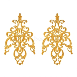 Computerized Embroidery Cloth Iron On Patches, Costume Accessories, Appliques, Flower, Goldenrod, 27x18cm(DIY-NB0001-20)