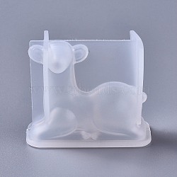 Silicone Molds, Resin Casting Molds, For UV Resin, Epoxy Resin Jewelry Making, Christmas Reindeer/Stag, White, 65x32x53mm(DIY-F041-09B)