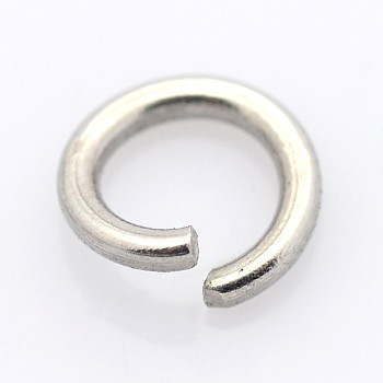 Tarnish Resistant 304 Stainless Steel Open Jump Rings, Stainless Steel Color, 8x1.2mm, Inner Diameter: 5.6mm