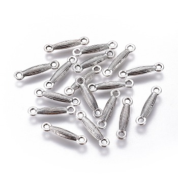 Tibetan Style Bar Links/Connectors, Lead Free and Cadmium Free, Antique Silver, 18x3.5x3mm, Hole: 2mm