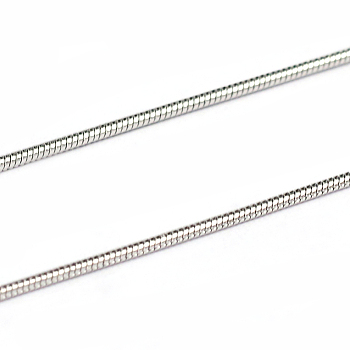 3.28 Feet 304 Stainless Steel Snake Chains, Soldered, Stainless Steel Color, 0.9mm
